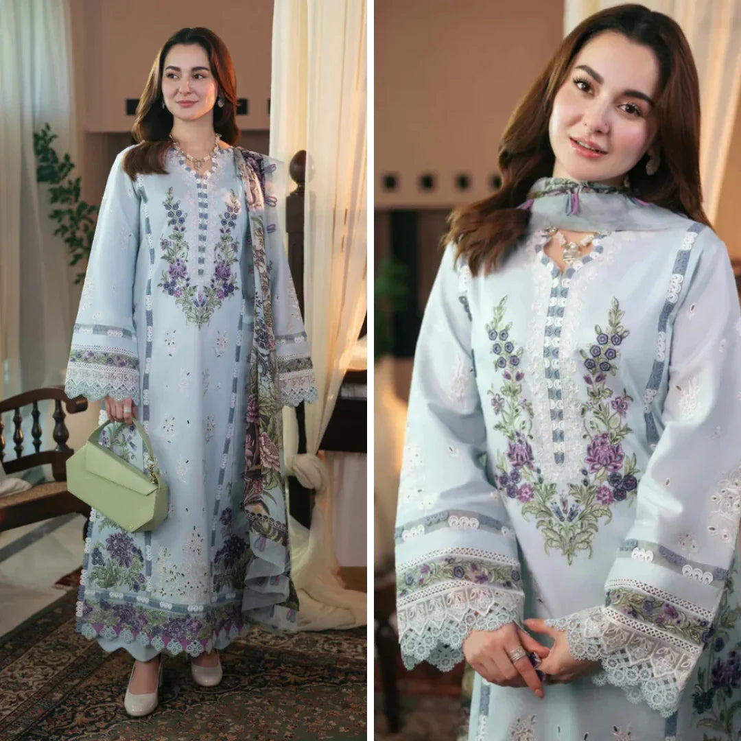 3PC-Embroidery Suit With Wool Shawl-AB-27