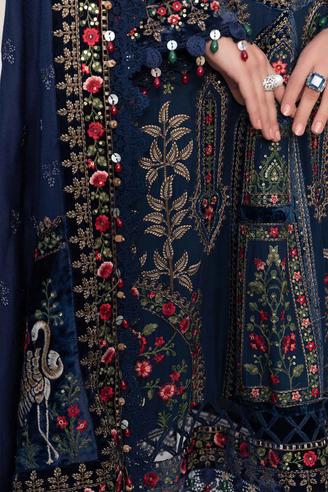 3 PC - EMBROIDERED DHANAK SUIT-AB161