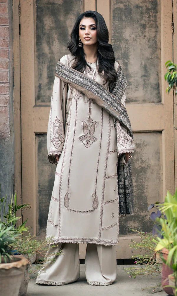 3 PC - EMBROIDERED DHANAK SUIT-AB149