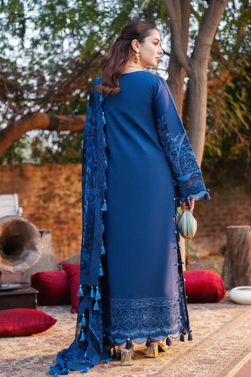 3PC Unstitched Dhanak Embroidered Shirt with Embroidered Dhanak Shawl and Trousers -AB101