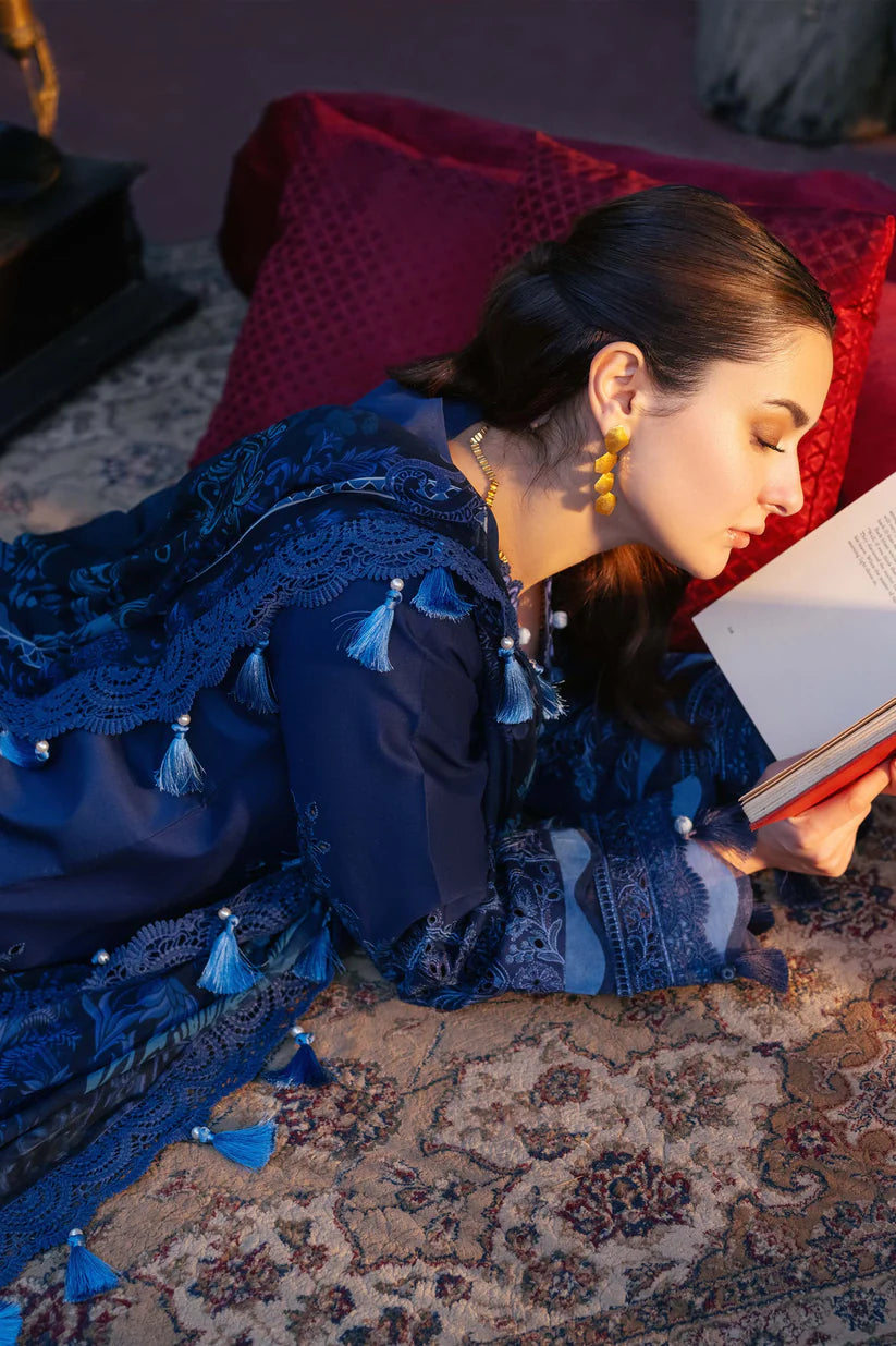 3PC Unstitched Dhanak Embroidered Shirt with Embroidered Dhanak Shawl and Trousers -AB101