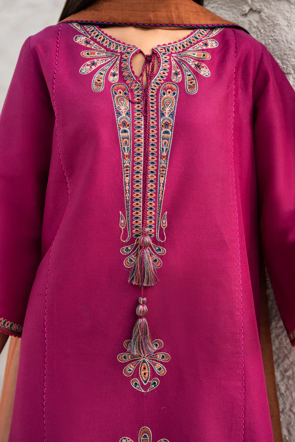 3PC Unstitched Dhanak Embroidered Shirt, AB23
