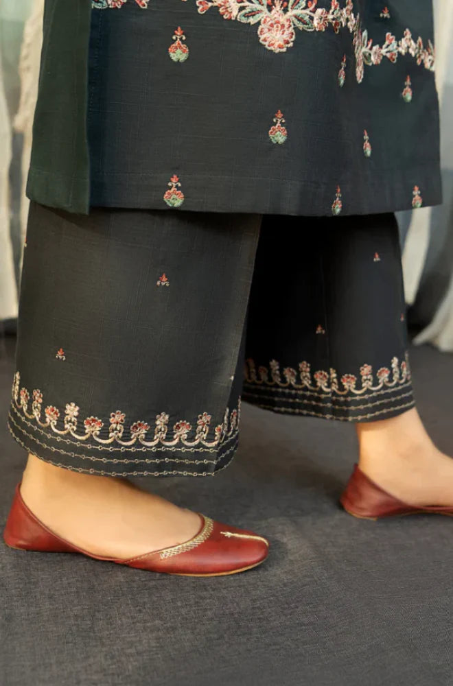 3PC-Embroidery Suit With Dhanak Wool Shawl-AB-20
