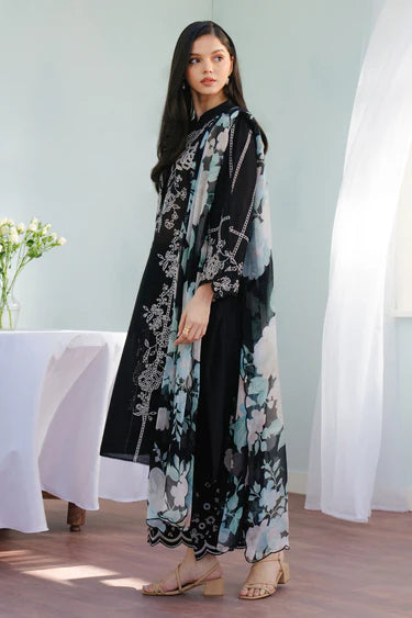 3PC Unstitched Dhanak Embroidered Shirt with Embroidered Dhanak Shawl and Trousers -AB120