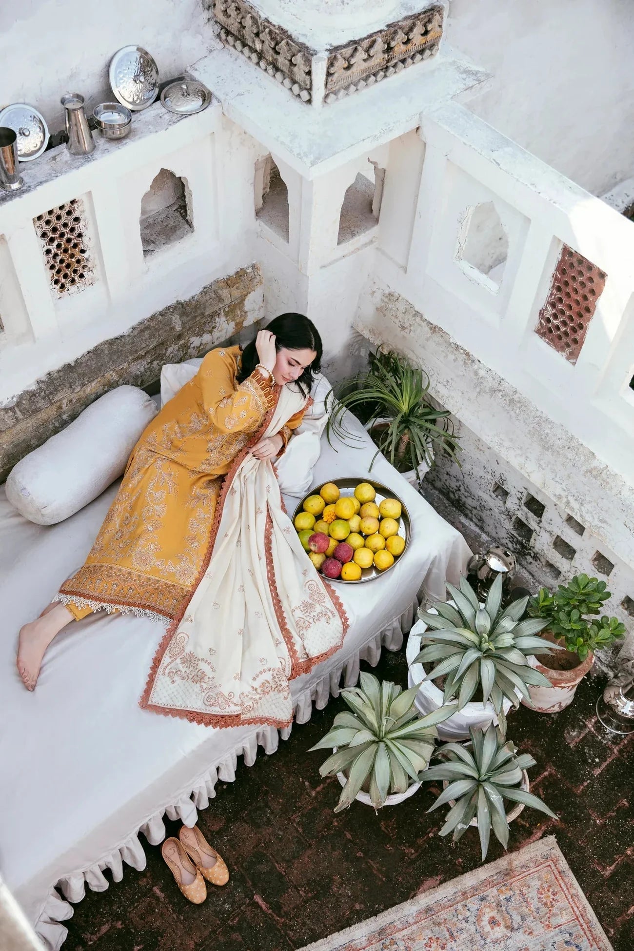 3 PC - EMBROIDERED DHANAK SUIT-AB167