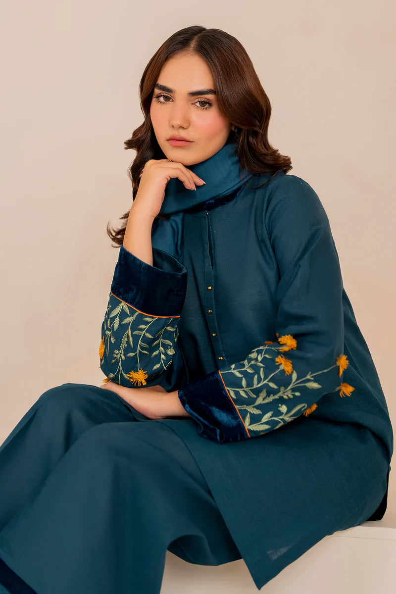 3 PC - EMBROIDERED DHANAK SUIT-AB169