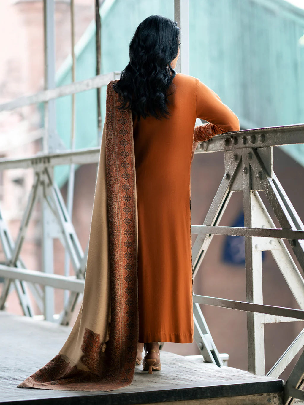 3 PC - EMBROIDERED DHANAK SUIT-AB165