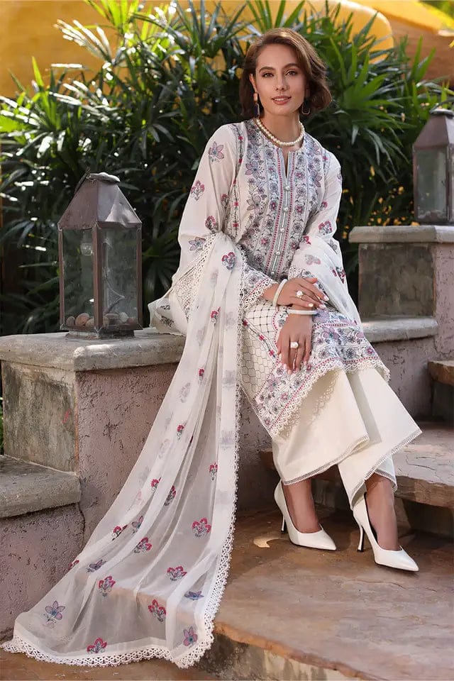 3PC Dhanak Embroidery Sute Printed Wool  Shawl(Unstiched) -ABDHANAK-01