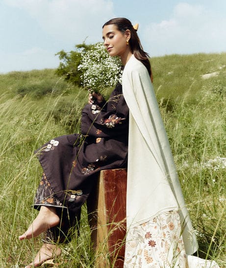 3PC Unstitched Dhanak Embroidered Shirt, AB21