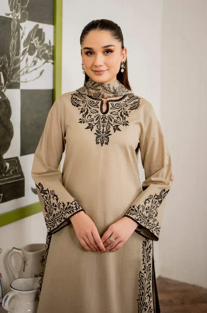3PC Unstitched Dhanak Embroidered Shirt, AB25