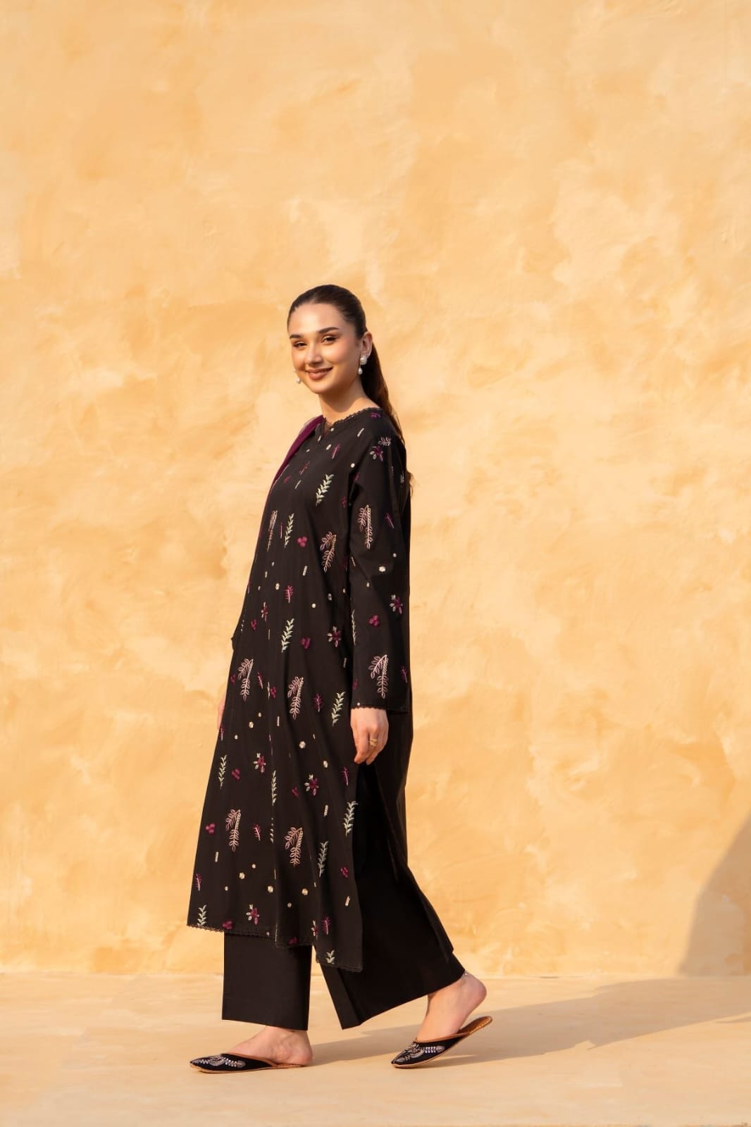 3PC Unstitched Dhanak Embroidered Shirt, AB26