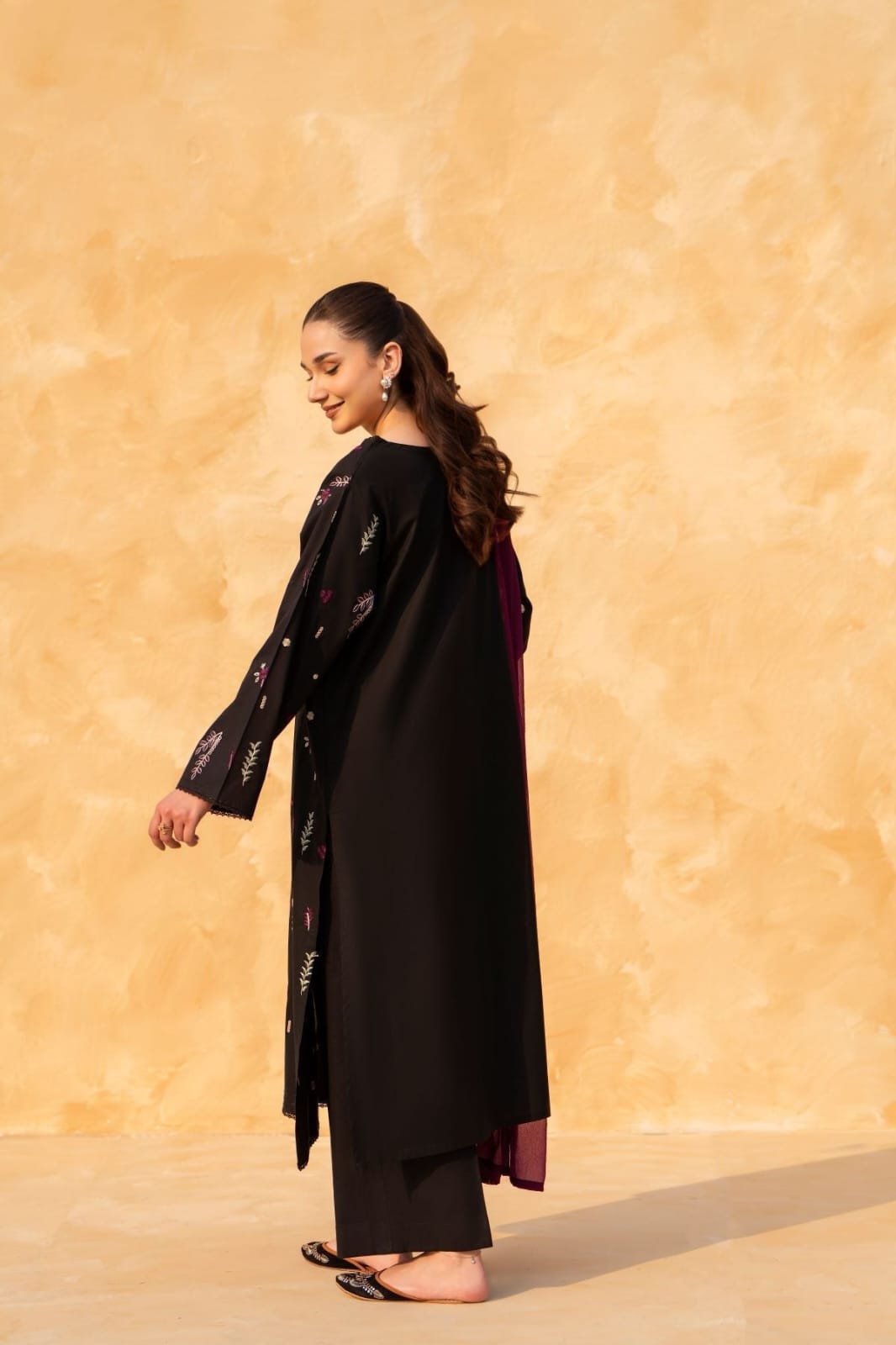 3PC Unstitched Dhanak Embroidered Shirt, AB26