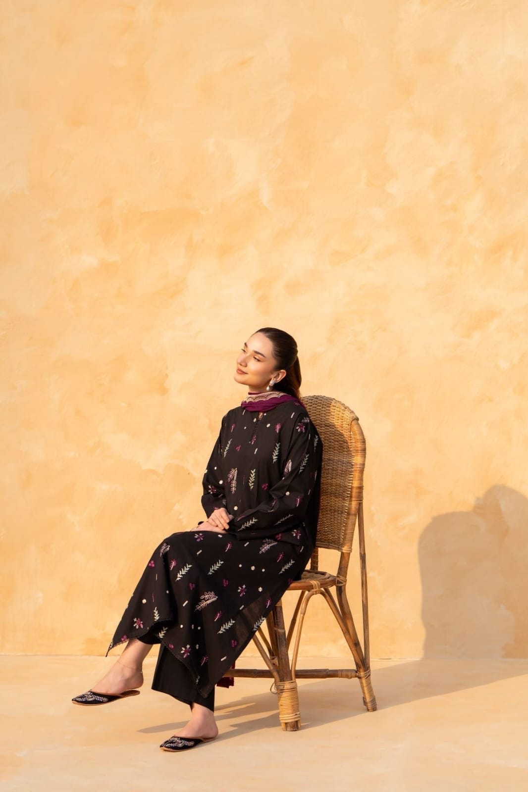 3PC Unstitched Dhanak Embroidered Shirt, AB26