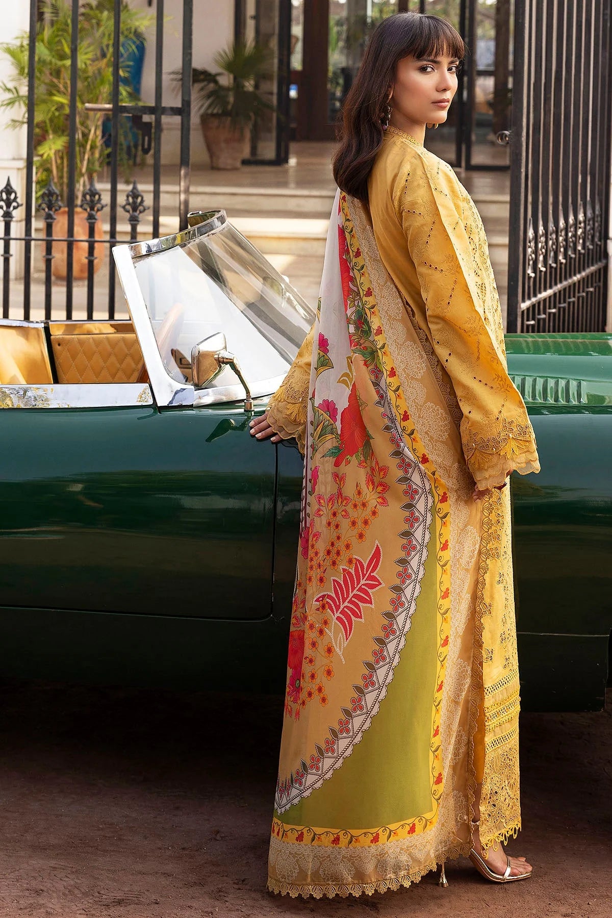 3PC-Embroidery Suit With Pashmina Shawl-AB-137