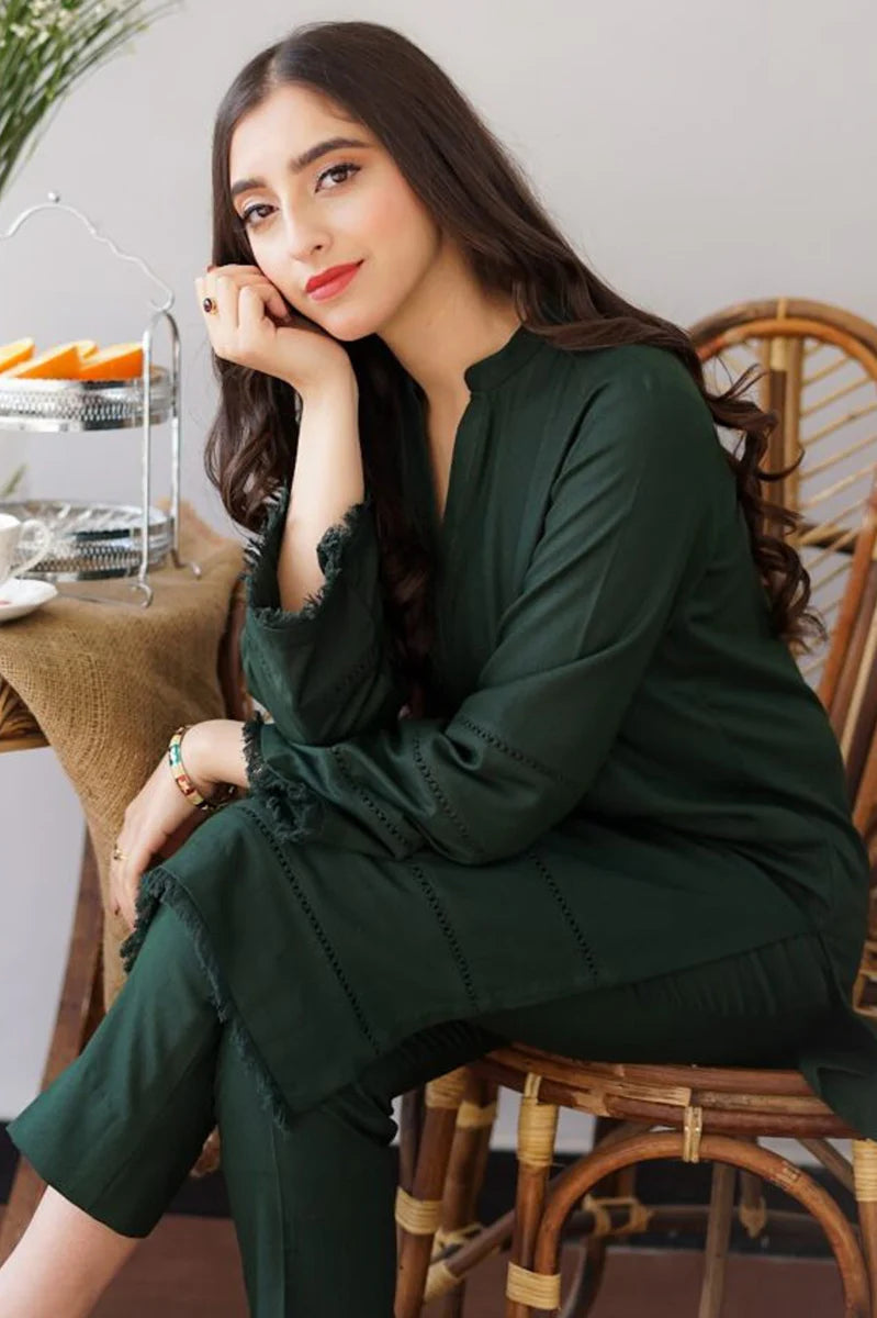 3PC Embroidery Suit with Wool Shawl-AB-08
