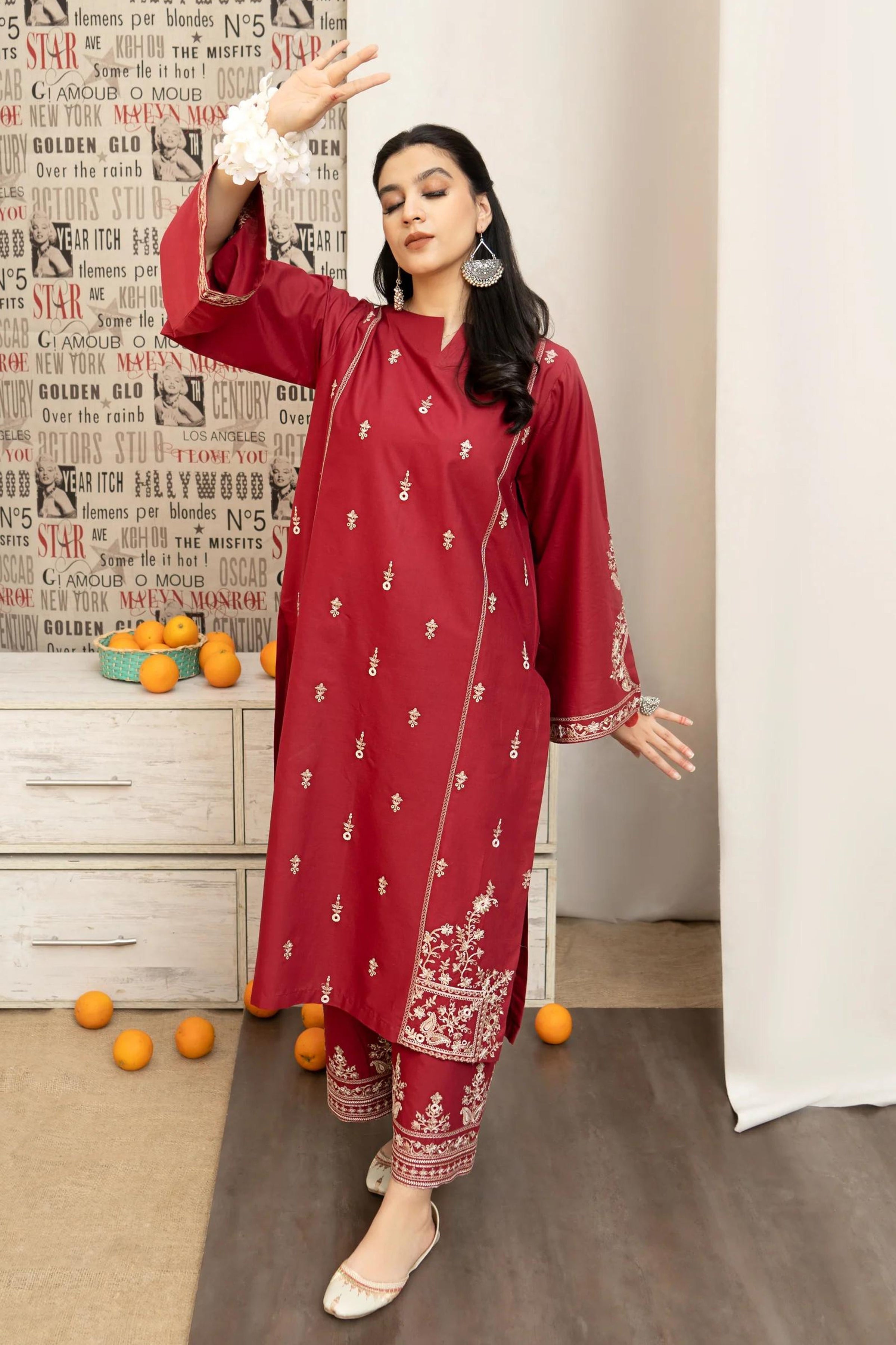 3PC Unstitched Dhanak Embroidery Suit-AB19
